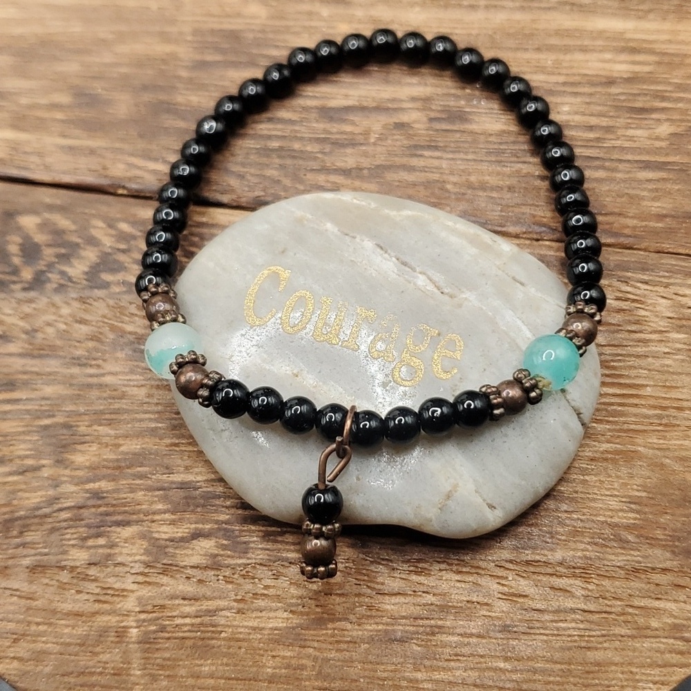 B3130 onyx mystic‎ Moonstone bracelet